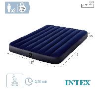 INTEX Colchón Hinchable 2 , Colchón Inflable , 272kg, Color Azul, Durabilidad, 137 x 191 x 25 cm