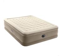 Intex Colchón Hinchable 2 plazas Ultra Plush con Fiber-Tech | Cama hinchable de color gris eléctrico. Dimensiones: L203xP152xH46 cm.