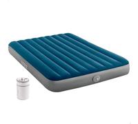 Intex Colchón hinchable doble Dura-Beam Standard Prestige Single-High, 152x203x25 cm, Fiber-Tech, Bomba aire incluida, Inflado, Desinflado, Cama matrimonio, Colchones inflables (64189)