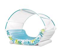 Intex, Colchoneta Hinchable, 224x150x165 cm, Incluye Parche reparación, Cuerda de Agarre, Toldo Solar Desmontable, 2 portabebidas, Colchonetas de Piscina, Hinchables Playa, Juguete Agua (56294)