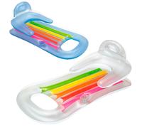 Intex - Colchoneta hinchable con respaldo y portabebidas 160x85 cm para piscina y playa, resistente 2 cámaras de aire, ideal verano, incluye parche reparación