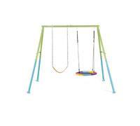 Intex Columpio infantil con asiento y nido, 254x235x200 cm, Regulable en altura, Tubos de acero, Columpios para niños 3-10 años, óptimo para juego 2 niños, Juegos exterior, Certificado CE (59004)