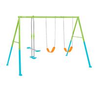 Intex, Columpio Doble, Estructura Metal, con balancín Doble Plaza, Regulable en Altura, hasta 192 kg Seguro y Resistente, Columpios para niños 3-10 años, Juegos Exterior, Certificado CE (59001)