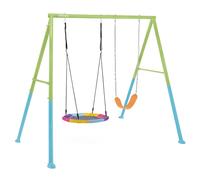 Intex Columpio infantil con asiento y nido, 254x235x200 cm, Regulable en altura, Tubos de acero, Columpios para niños 3-10 años, óptimo para juego 2 niños, Juegos exterior, Certificado CE (59004)