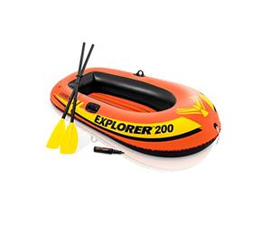INTEX Explorer 200, Bote Inflable para 2 Personas, Unisex, Naranja, 73"x37"x16"
