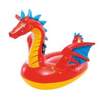 Intex, Flotador Hinchable, 198x173 cm, Diseño dragón, Incluye Parche reparación, Colchoneta con 2 Asas, con 2 cámaras de Aire, Colchonetas de Piscina, Hinchables Playa, Juguete Agua (57577)