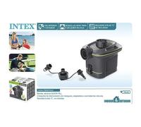 Intex - Hinchador electrico a pilas C tres boquillas adaptadas a casi todas las valvulas gran calidad negro