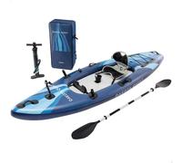 Intex Kayak hinchable, 1 plaza, Modelo Dakota Quest, Mide 320x89x20 cm, Máx. 160 kg, Base antideslizante, Bomba de hinchado con manómetro, Quilla extraíble, Remo desmontable, Pesca o recreo (68245)