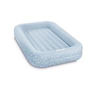 Intex: Kidz - Juego de Cama de Viaje, Estrellas Azules y Blancas, colchón de Aire Inflable, Lados elevados, 42 x 66 x 10 Pulgadas, Bomba de Mano y Bolsa de Transporte, límite de 50 Libras, niños a