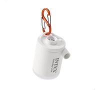 Intex Mini hinchador eléctrico, Linterna incorporada, Mosquetón, USB-A, 2 boquillas Intercambiables, Bolsa de Transporte, 18 Minutos Uso, Camping, Acampada, Hinchadores portátiles (66647)