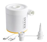 Intex, Mini hinchador eléctrico portátil, 150 l/min, USB Tipo A, 2 boquillas y Bolsa Transporte, Pequeño, Compacto y Ligero,Hincha y deshincha, Hinchables pequeños, Colchones y colchonetas (66616)