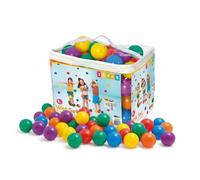Intex Pack 100 Bolas Infantiles, Diámetro 8 cm, 6 Colores Surtidos, Plástico Resistente, Juego sensorial y motriz, Uso Interior y Exterior, Incluye Bolsa con asa, A Partir de 2 años (49600)