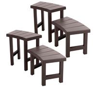Intex Pack 2 Bancos medianos y 2 Grandes para SPA Circular 4 Personas, Alturas 42 cm y 60 cm, Modulares, Polipropileno con protección UV, Soportan 160 kg, Montaje sin Herramientas (55096)