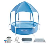 Intex piscina desmontable hexagonal 700 litros canopy metal frame con toldo desmontable