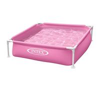 Intex Piscina Desmontable pequeña Infantil Rosa, Medidas 122x122x30cm, con tapón desagüe, Capacidad de 342 litros, Incluye Parche de reparación, Piscina pequeña, Piscinas para niños (57172)