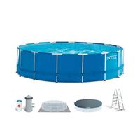 Intex piscina desmontable redonda metal frame 5 metros con depuradora y acccesorios 122 cm