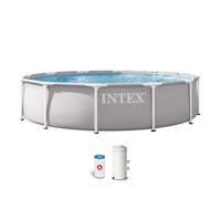 Intex piscina desmontable redonda prism frame 3,6 metros con depuradora 76 cm