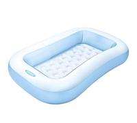 Intex Piscina Hinchable Infantil Rectangular, 166x100x25 cm, 90 litros de Capacidad, Suelo Hinchable para Mayor Comodidad, Piscina Azul para niños Desde 2 años, Incluye Parche de reparación (57403)