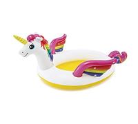 Intex Piscina hinchable unicornio, 193x272x104 cm, 151 litros, Con spray de agua, Conector para manguera, Vinilo resistente, Tapón de desagüe, Parche incluido, Uso exterior, +2 años (57441)