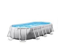 Intex Piscina Ovalada Desmontable Prism Frame 503x274x122 cm con Depuradora, Escalera, Cobertor y Tapiz (13365 Litros)