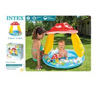 Intex 57114 - Piscina Bebé con Parasol, Multicolor, 102 x 102 x 89cm