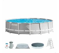 Intex Piscina Prism Frame Diámetro 457x107 cm con Bomba, Filtro y Escalera