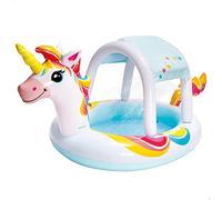 Intex Piscina unicornio techo desmontable y rociador de agua, Medium, 58435