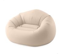 Intex Sillón Hinchable Beanless Bag, Beige, 137x127x74 cm, PVC Resistente, Máx. 100 kg, Asiento Individual, Puff Redondo, Muebles hinchables, Fácil hinchar, Almacenaje Sencillo (66505)
