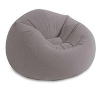 Intex Sillón Hinchable Beanless Bag, Gris, 114x114x71 cm, PVC Resistente, Máx. 100 kg, Asiento Individual, Puff Redondo, Muebles hinchables, Fácil hinchar, Almacenaje Sencillo (68579)