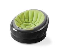 Intex Sillón hinchable Empire, Mide 112x109x69 cm, Verde lima, Para interior y exterior, Base reforzada, Fácil de hinchar, Máx. 100 kg, Flocado y PVC (68581)