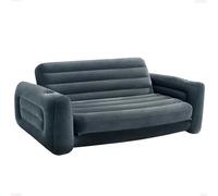 Intex Sofá Cama Inflable extraíble tamaño Queen con 3 válvulas de inflado y desinflado rápido, 203,2 x 231,14 x 66,04 cm, Gris carbón