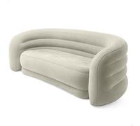 Intex Sofá hinchable Curve beige, 229x109x81 cm, 3 plazas, PVC resistente, Máx. 200 kg, Respaldo cómodo, Sofás camping, Muebles hinchables, Almacenaje sencillo, Ligero y práctico (66571)