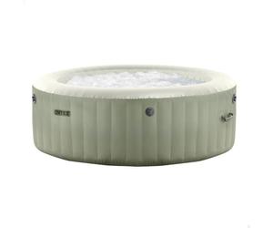Intex Spa hinchable circular Verde Oliva 4 personas, Ø196x71, Calentador 2.200W, 120 salidas aire, Caja control, Depuradora filtro S2, Clorador salino, Accesorios incluidos (55098)