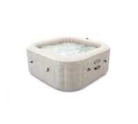 Intex SPA Hinchable Cuadrado Chevron Deluxe 4 Personas, 175x175x71 cm, Calentador 2.200 W, Burbujas Aire Caliente, Clorador salino, Depuradora con Filtro S2 (1.741 l/h), Accesorios incluidos (55092)