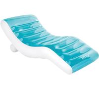 Intex: Splash Lounge - Flotador de Agua y Piscina (56874EP), Color Verde Azulado y Blanco, Inflable, portavasos Integrados, Asas Resistentes, Respaldo, diseño Elegante y cómodo Grande