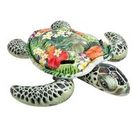 Intex Hinchable tortuga gigante, Diseño realista multicolor, 191 cm largo, 170 cm ancho, Peso máx. 80 kg, Asas de sujeción, Flotador resistente para piscina y playa, +3 años (57555)