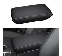 INTGET Car Center Console Armrest Cover for Honda Civic Accessories 2022 2023 2024 Sedan Hatchback Leather Interior Arm Rest Cover Console Lid Protector Seat Elbow (Black with Gray Stitches)