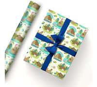 InThink Capybara - Paquete de 5 hojas de papel de regalo de 50,8 x 76,2 cm, papel de estraza duradero para regalo de cumpleaños, decoración festiva de fiesta (baño feliz)