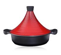 INTIGNIS Tajine de Aluminio Antiadherente 28 cm 4,2 L con Tapa Especial - Compatible con Inducción, Gas y Vitrocerámica - Olla Tradicional de Cocina Saludable