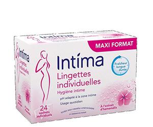 INTIMA - Cajas de toallitas higiénicas íntimas individuales con extracto de Hammerias, 24 unidades