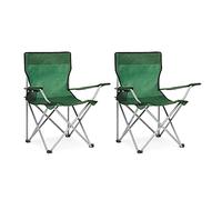 IntimaTe WM Heart Plegable Cámping Silla 2-Pieza Set con Portavasos y Transportista Bolsa, Verde
