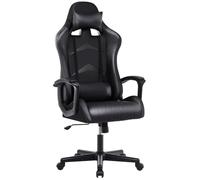 IntimaTe WM Heart Silla Gaming con Respaldo Alto Cojín Lumbar & Cabeza Almohada, Altura Ajustable 360° Giratorio y Reposabrazos Fijos, 52 x 58 x 130cm (Negro)