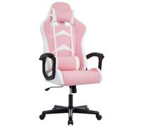 IntimaTe WM Heart Silla Gaming con Respaldo Alto Cojín Lumbar & Cabeza Almohada, Altura Ajustable 360° Giratorio y Reposabrazos Fijos, 52 x 58 x 130cm (Rosa)