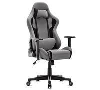 IntimaTe WM Heart Silla Gaming de Tela, Silla Gamer Ergonómica, Silla Gamer, Silla de Oficina Racing con Reposabrazos Ajustables,Silla de Ordenador con Cojín Lumbar,Silla Giratoria,Gris