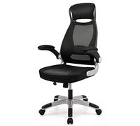 IntimaTe WM Heart Silla Oficina Ergonomica, Silla Giratoria Escritorio de Malla Tela con Respaldo Alto, Silla Estudio con Reposabrazos Plegables, Silla para computadora Transpirable Negro