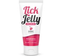 INTIMATELINE | Lick Jelly - Gel lubricante comestible a base de agua, no graso y que no mancha, sabor cereza, 50 ml