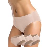 Intimidea - 3 Braguitas Midi para Mujer de Microfibra con Taco de algodón, Art. 310283, Skin, S/M
