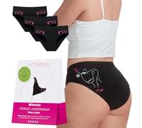 INTIMINA Bragas Menstruales Bloom con la Máxima Retención y Comodidad, Bragas Menstruales para Mujer (FR/ES, Letras, XS, Regular, Regular, 3, Black)