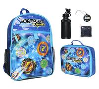 INTIMO Beyblade Burst TV Show Tossed Print - Mochila de 5 piezas, lonchera y botella de agua