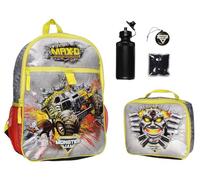 INTIMO Monster Jam MAX-D Monster Truck - Mochila de 5 Piezas para Almuerzo y Botella de Agua con Dije de Icepack